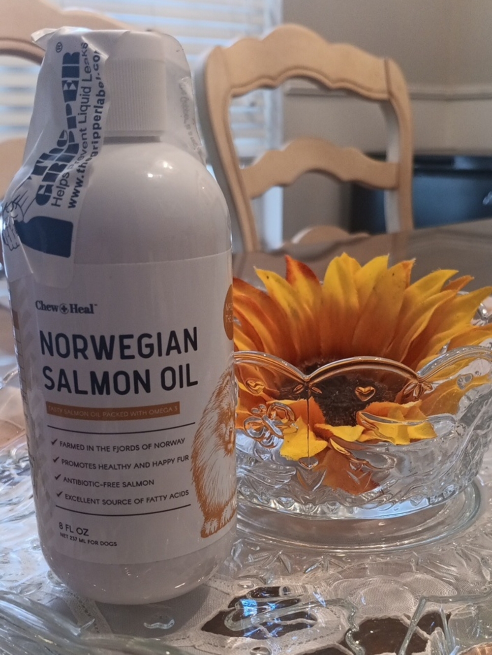 Chew & Heal Norwegian Salmon Oil - White Bottle
